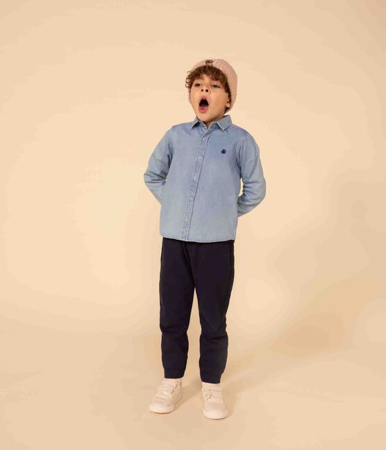 Camicia bambino in denim leggero blu DENIM CLAIR