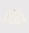 Cardigan in cotone con motivo a cuori neonata bianco