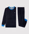 Pigiama blu marine ragazzo in ciniglia blu SMOKING