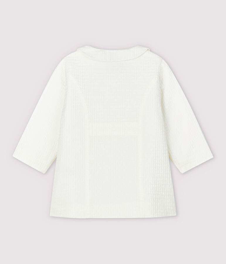 Giacca da cerimonia in ordito e trama beb&egrave; femmina bianco