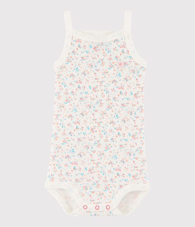 Body con spalline beb&egrave; femmina bianco/multicolore