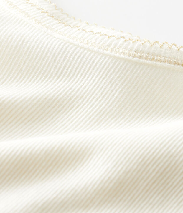 Canottiere con spalline bambina in cotone lana seta bianco