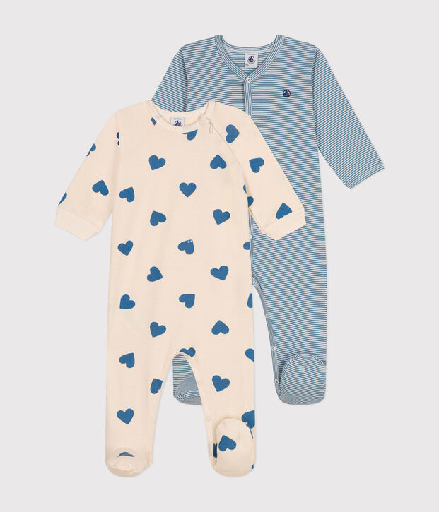 Set 2 pigiami in cotone neonato multicolore