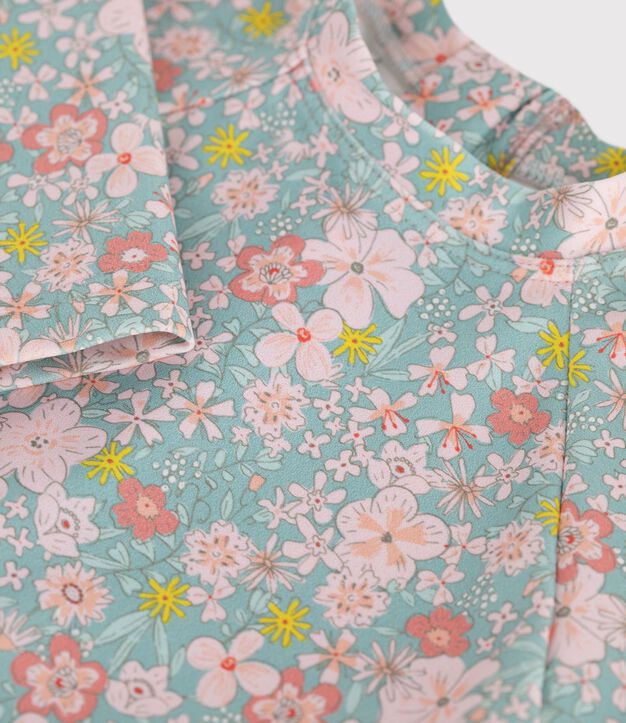 T-shirt anti UV con stampa a fiori neonato blu/multicolore