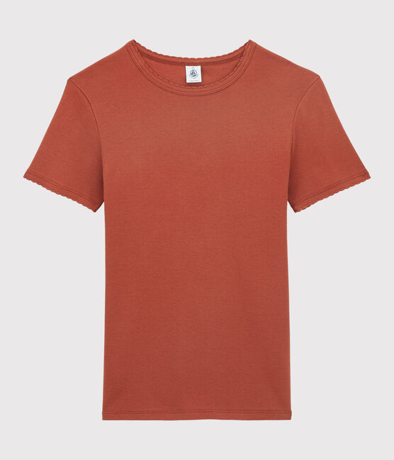 T-shirt punto coccotte ICONICA in cotone bio Donna marrone OMBRIE