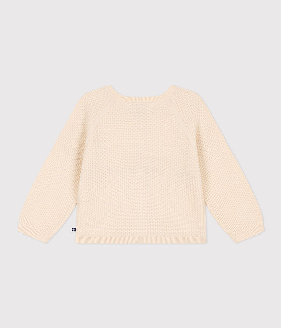 Cardigan in cotone bambina ecru AVALANCHE
