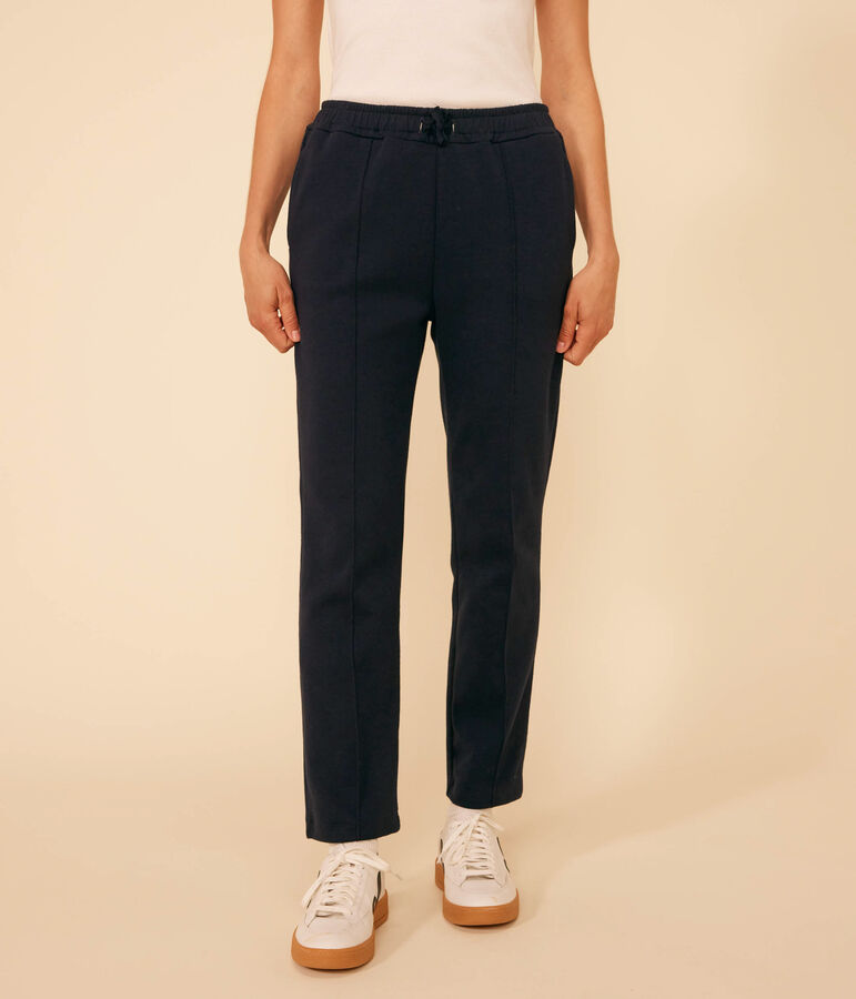 Pantaloni in cotone e elastan donna blu