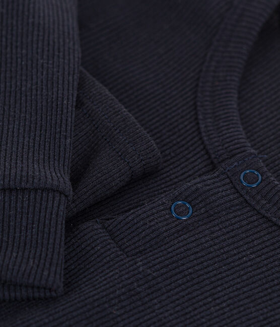 Pigiama tinta unita bambino unisex in cotone e Lyocell blu SMOKING