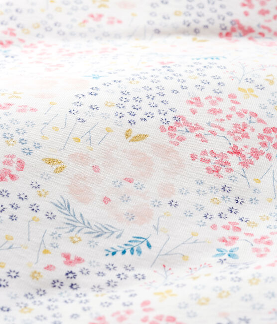 Sacco nanna reversibile bebè femmina a costine bianco MARSHMALLOW/bianco MULTICO