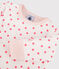 Tutina in ovatta senza piedi bebè in cotone bianco MARSHMALLOW/rosa PETAL