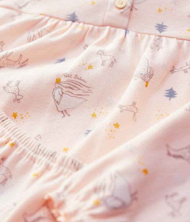 Pigiama bambina snugfit fantasia principesse in cotone rosa/multicolore