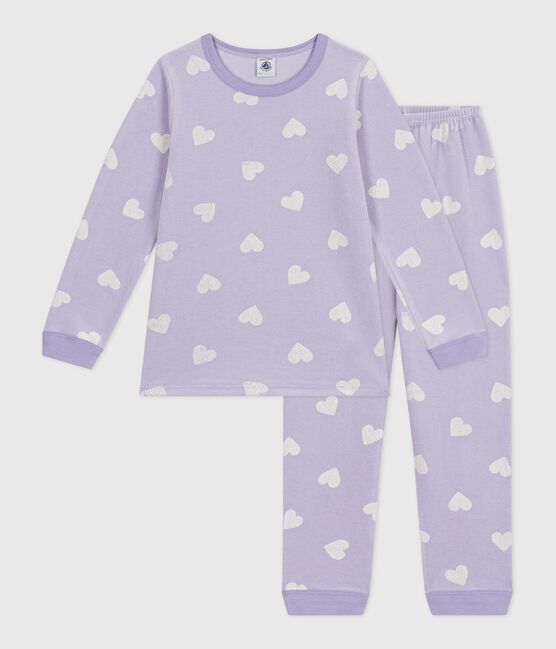 Pigiama in ciniglia con stampa a cuori bambina bianco SQUAW/ MARSHMALLOW
