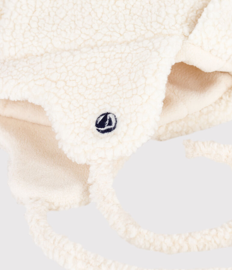 Chapka in finta pelliccia con fodera in sherpa neonato ecru