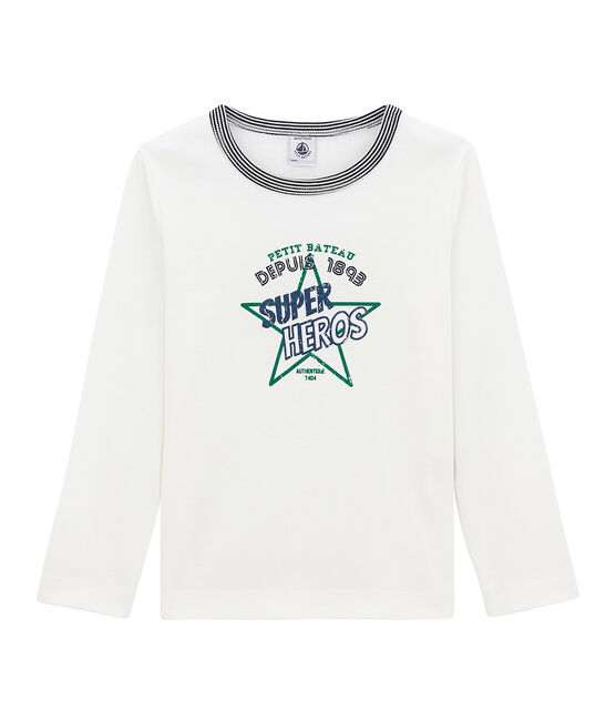 tee-shirta maniche lunghe bambino bianco MARSHMALLOW