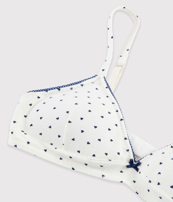 Reggiseno imbottito cuoricini ragazza bianco MARSHMALLOW/blu MEDIEVAL