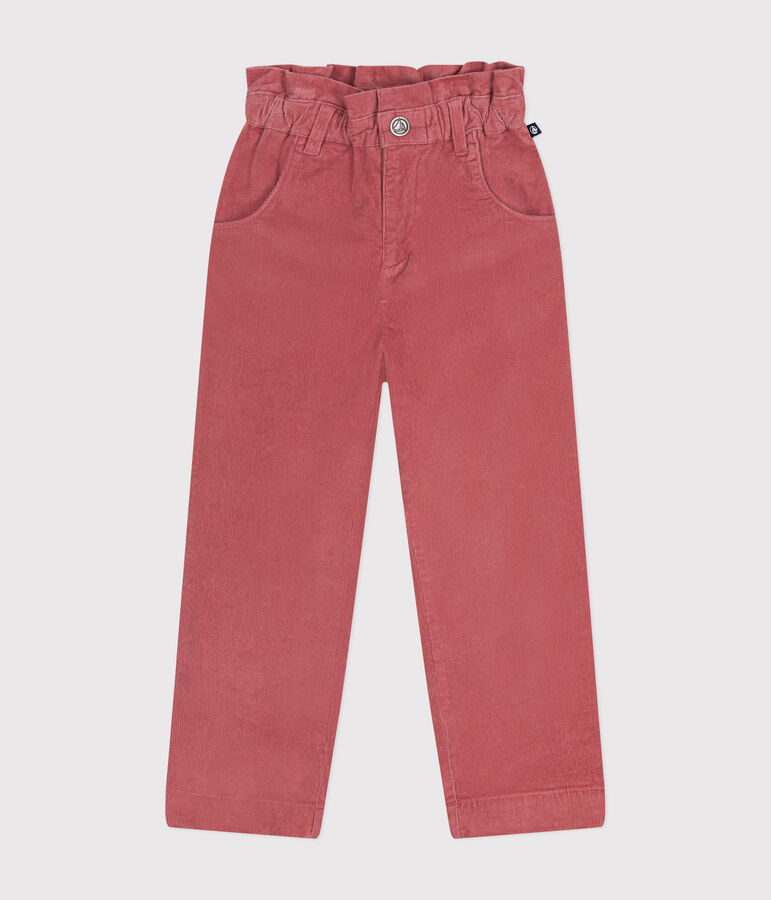 Pantaloni in velluto bambina rosa