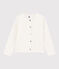 Cardigan in tubique bambina bianco MARSHMALLOW