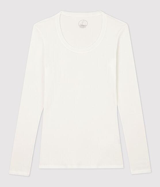 T-shirt a costine leggera Donna bianco MARSHMALLOW