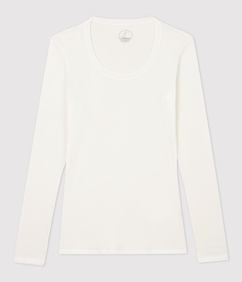 T-shirt a costine leggera Donna bianco MARSHMALLOW