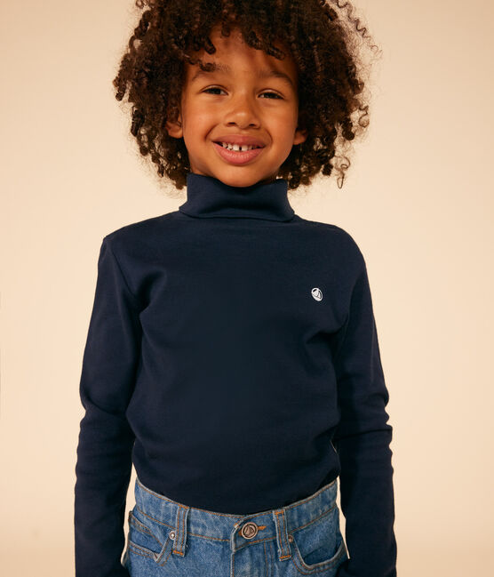 Dolcevita in cotone bambino unisex blu SMOKING