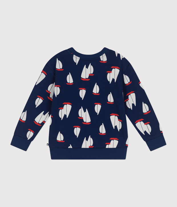 Felpa in cotone stampato bambino blu/multicolore