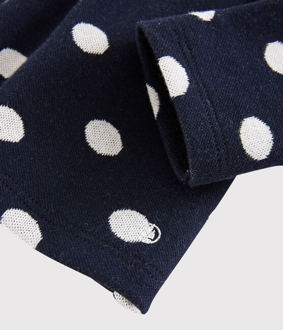 Cardigan bebè femmina a pois blu SMOKING/bianco MARSHMALLOW