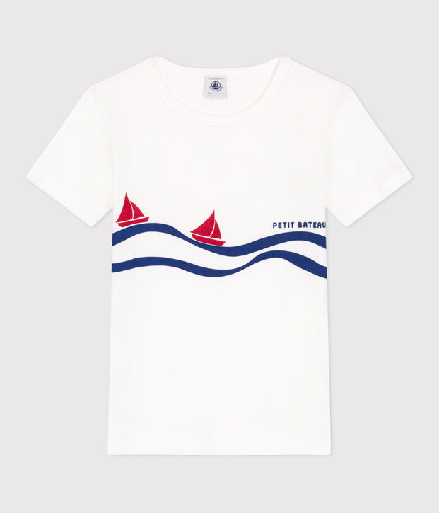 T-shirt a maniche corte in cotone bambino bianco/multicolore