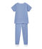 Pigiama bambino in tubique maniche corte bianco ECUME/blu PERSE