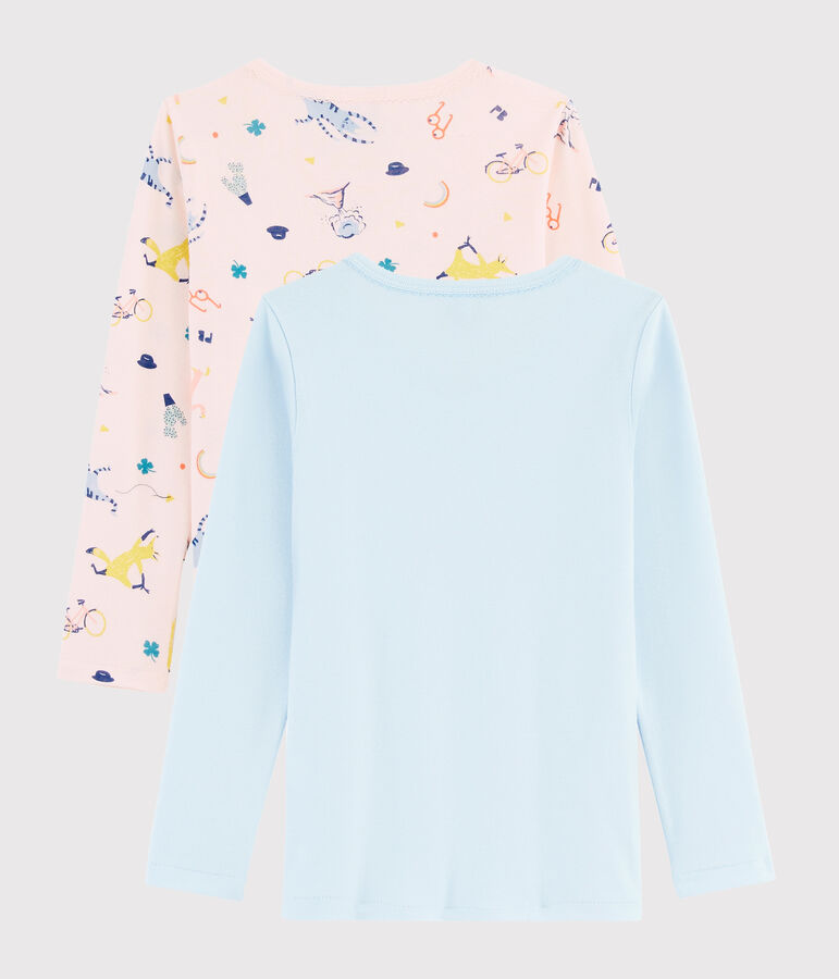 Confezione da 2 t-shirt a manica lunga animali yoga bambina multicolore