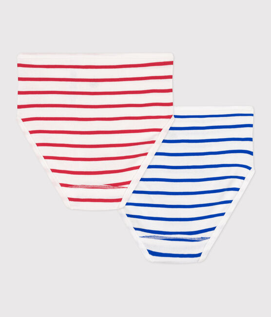 Confezione da 2 slip a vita alta in cotone a righe donna variante 1