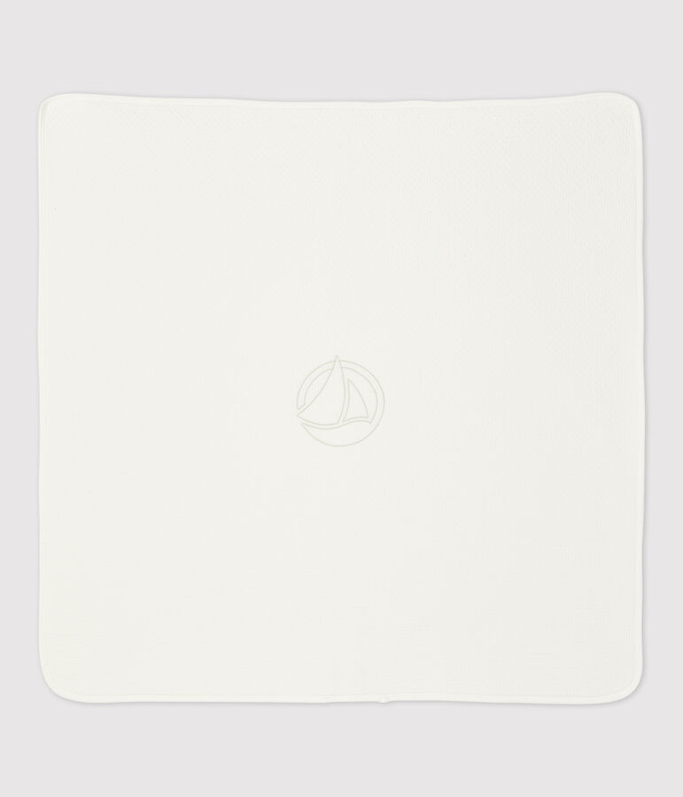 Copertina beb&egrave; in cotone biologico bianco