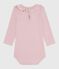 Body con colletto in cotone tinta unita neonata rosa JOLI