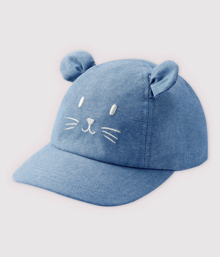 Cappellino in denim beb&eacute; femmina/maschio blu