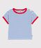 T-shirt a maniche corte in cotone a righe neonato blu MILK/ PERSE