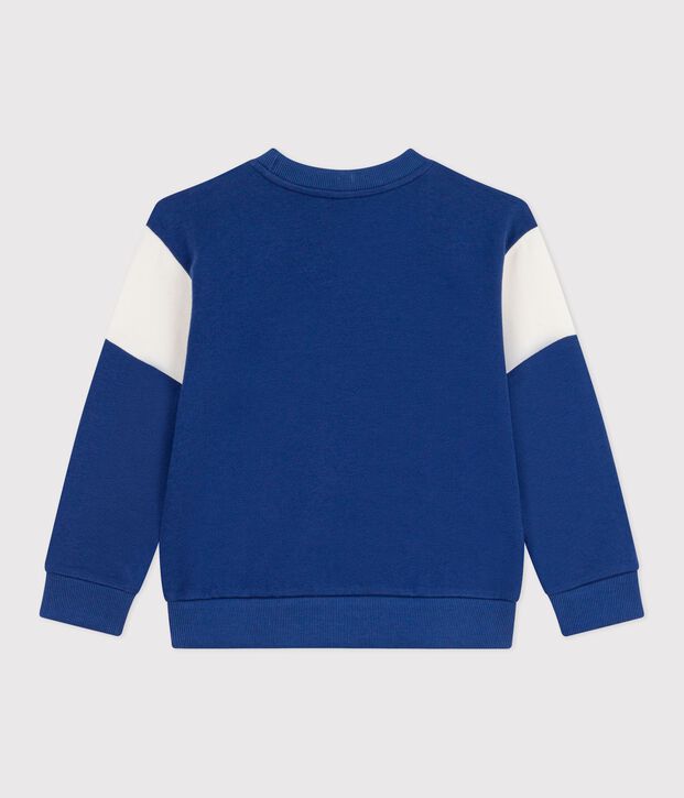 Felpa in cotone bambino blu/ecru