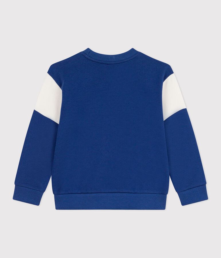 Felpa in cotone bambino blu/ecru