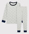 Pigiama bambino fantasia a stelle in cotone grigio BELUGA/bianco MARSHMALLOW