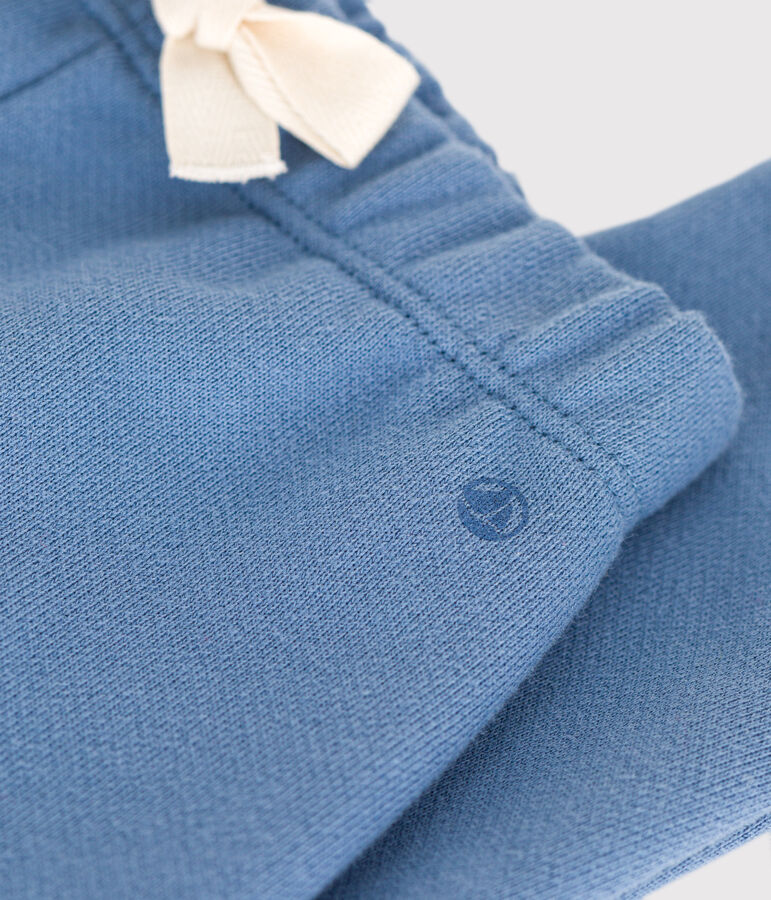 Pantaloni beb&egrave; in tessuto felpato blu BEACH