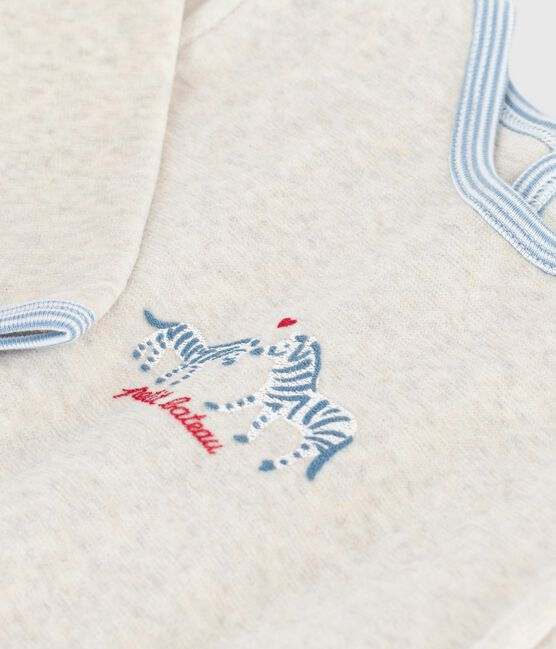 Pigiama in ciniglia tinta unita con apertura sulla schiena neonato beige MONTELIMAR CHINE
