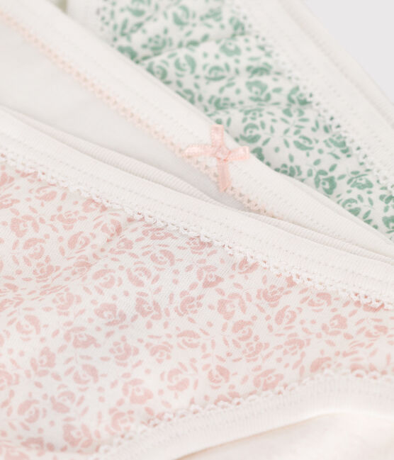 Set di 3 slip in cotone a fiori bambino variante 1