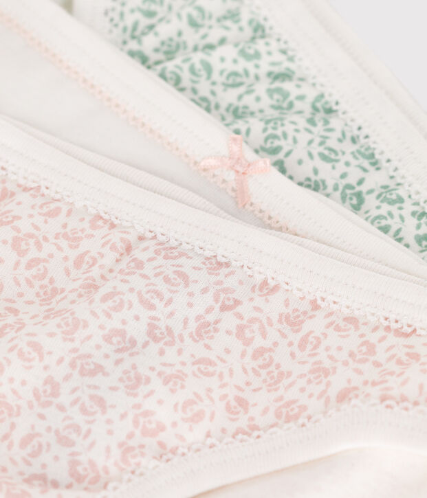 Set di 3 slip in cotone a fiori bambino multicolore