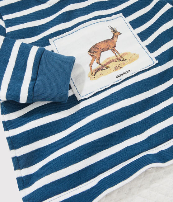 Tutina lunga Petit Bateau x Deyrolle blu SHADOW/ecru MULTICO