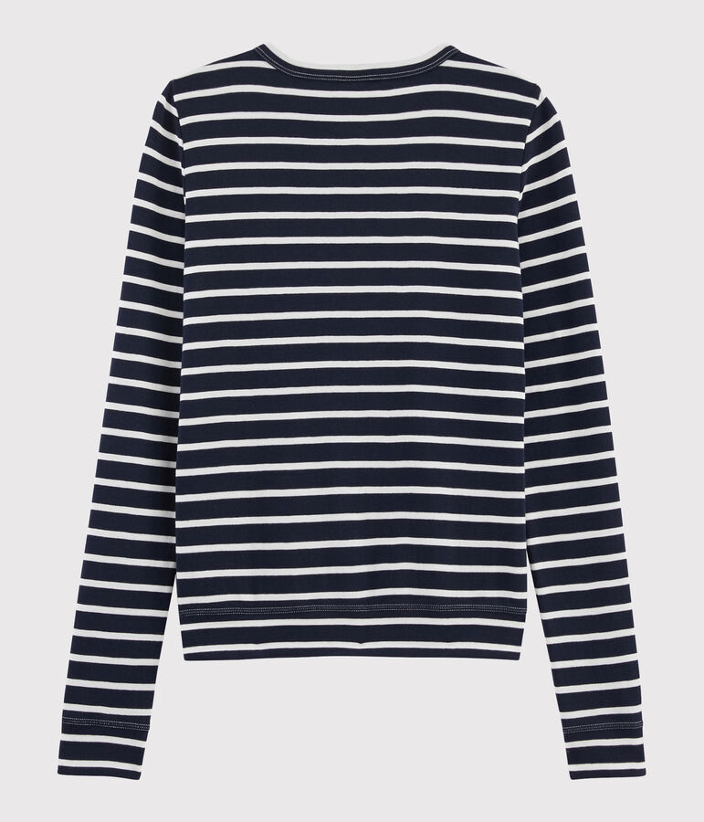 Cardigan iconico Donna blu SMOKING/bianco MARSHMALLOW