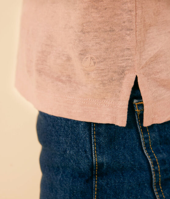 T-shirt Le Droit girocollo in lino donna rosa SALINE