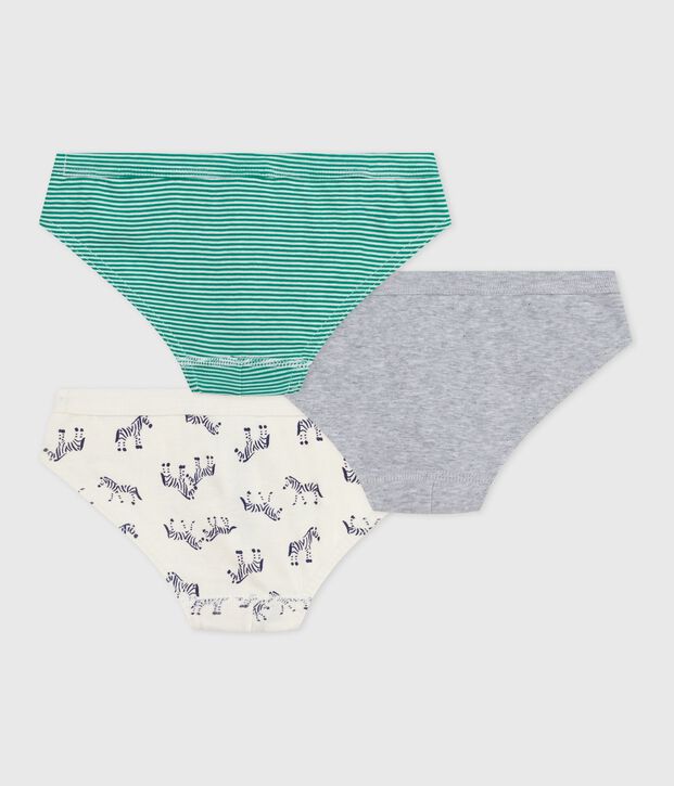 Set di slip in cotone con stampa zebrata bambino multicolore