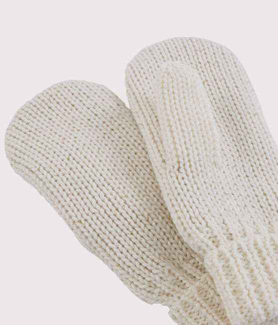 Muffole bambina bianco MARSHMALLOW/giallo OR