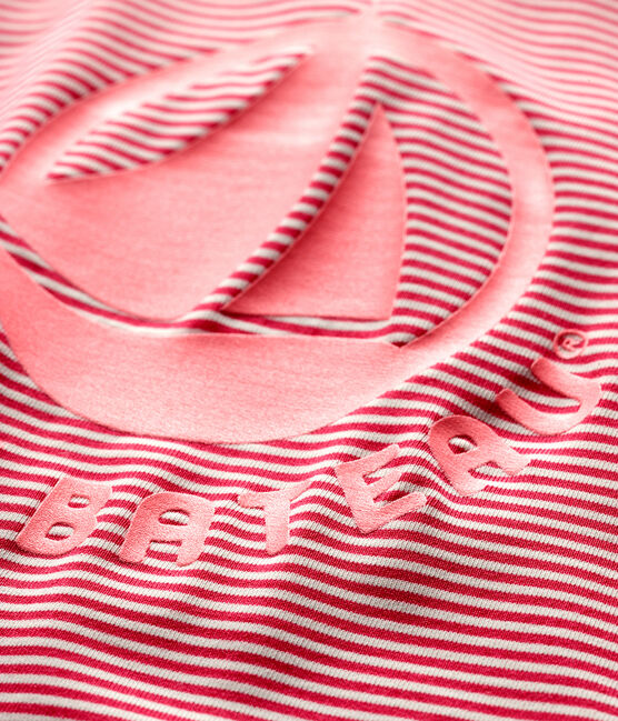 Tuta mare ecoresponsabile bimba/bimbo rosa GEISHA/bianco MARSHMALLOW