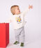 T-shirt a maniche lunghe in cotone con motivo gatto neonato MILK/ MULTICO