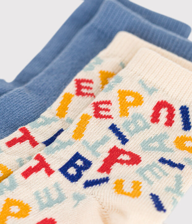 2 paia di calzini in cotone Petit Bateau neonato multicolore