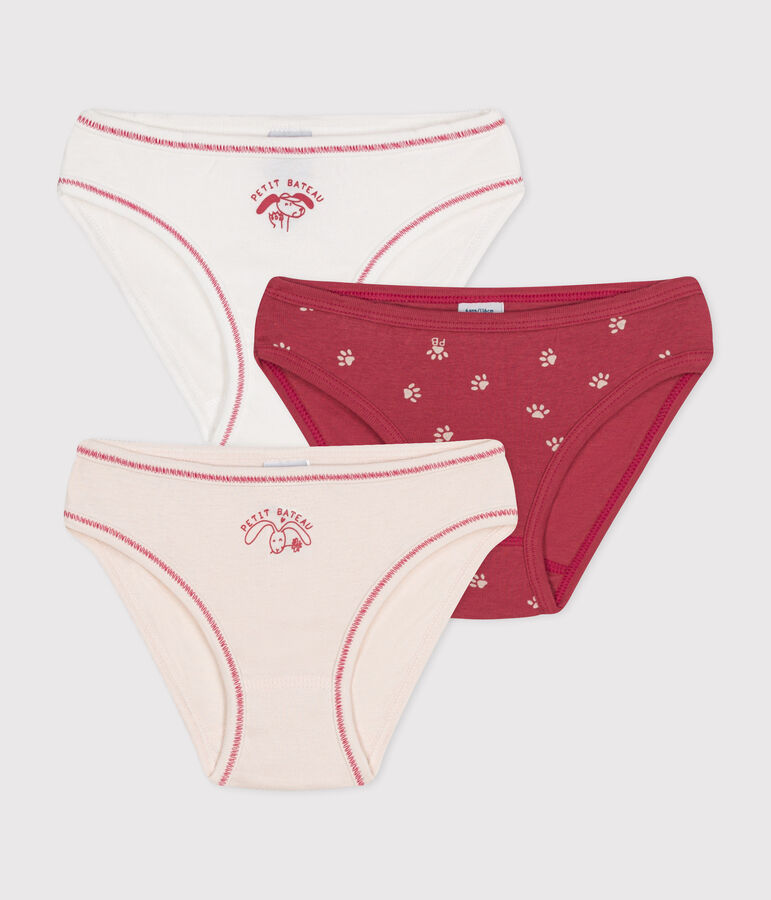 Confezione da 3 slip bambina in cotone multicolore